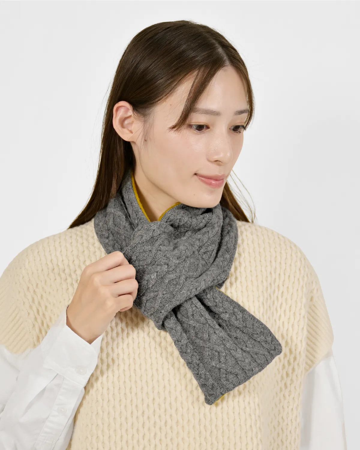モデル身長:163cm#カラー_03 グレー×サフラン