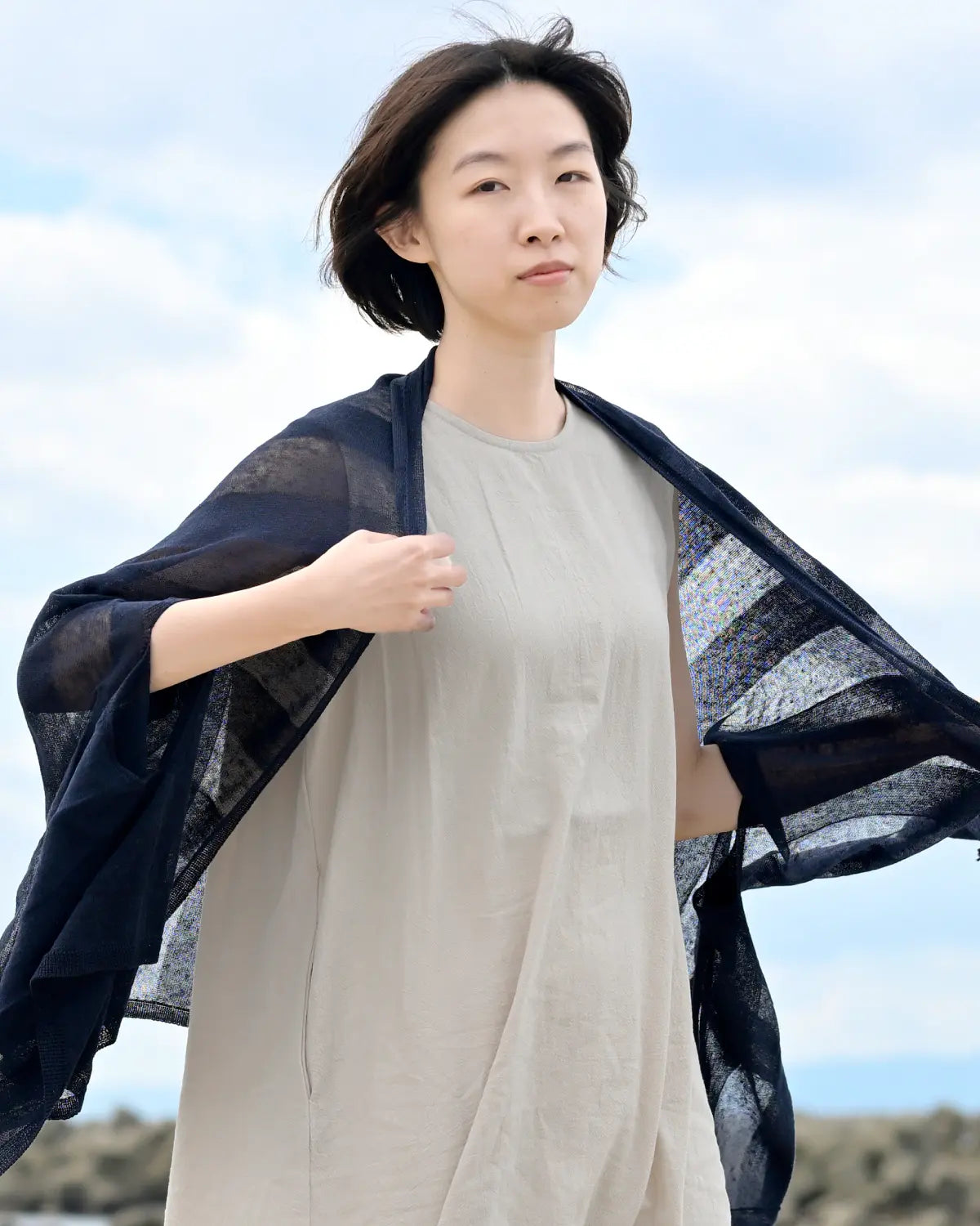 モデル身長:165cm#カラー_24 ネイビー×ネイビー