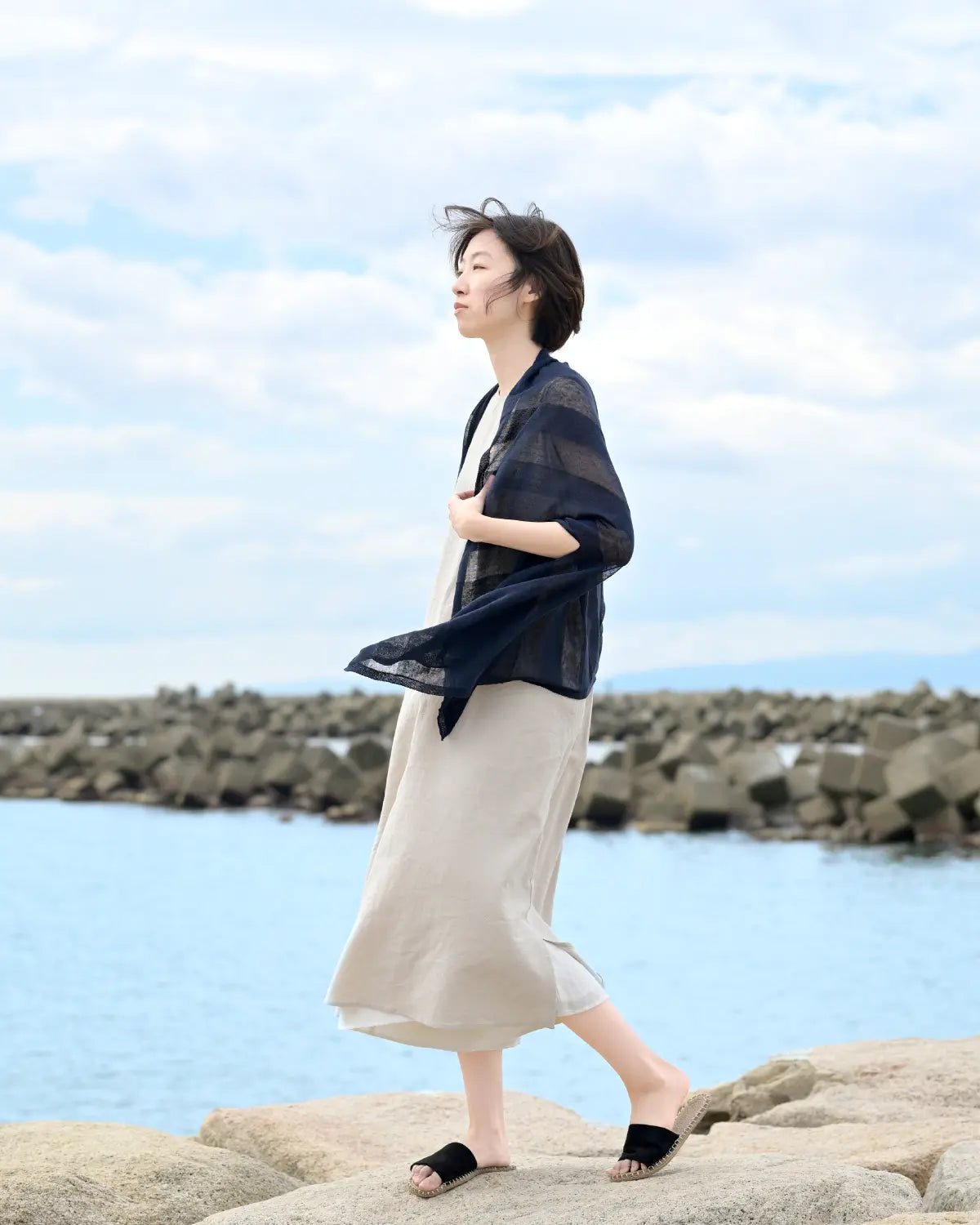 モデル身長:165cm#カラー_24 ネイビー×ネイビー