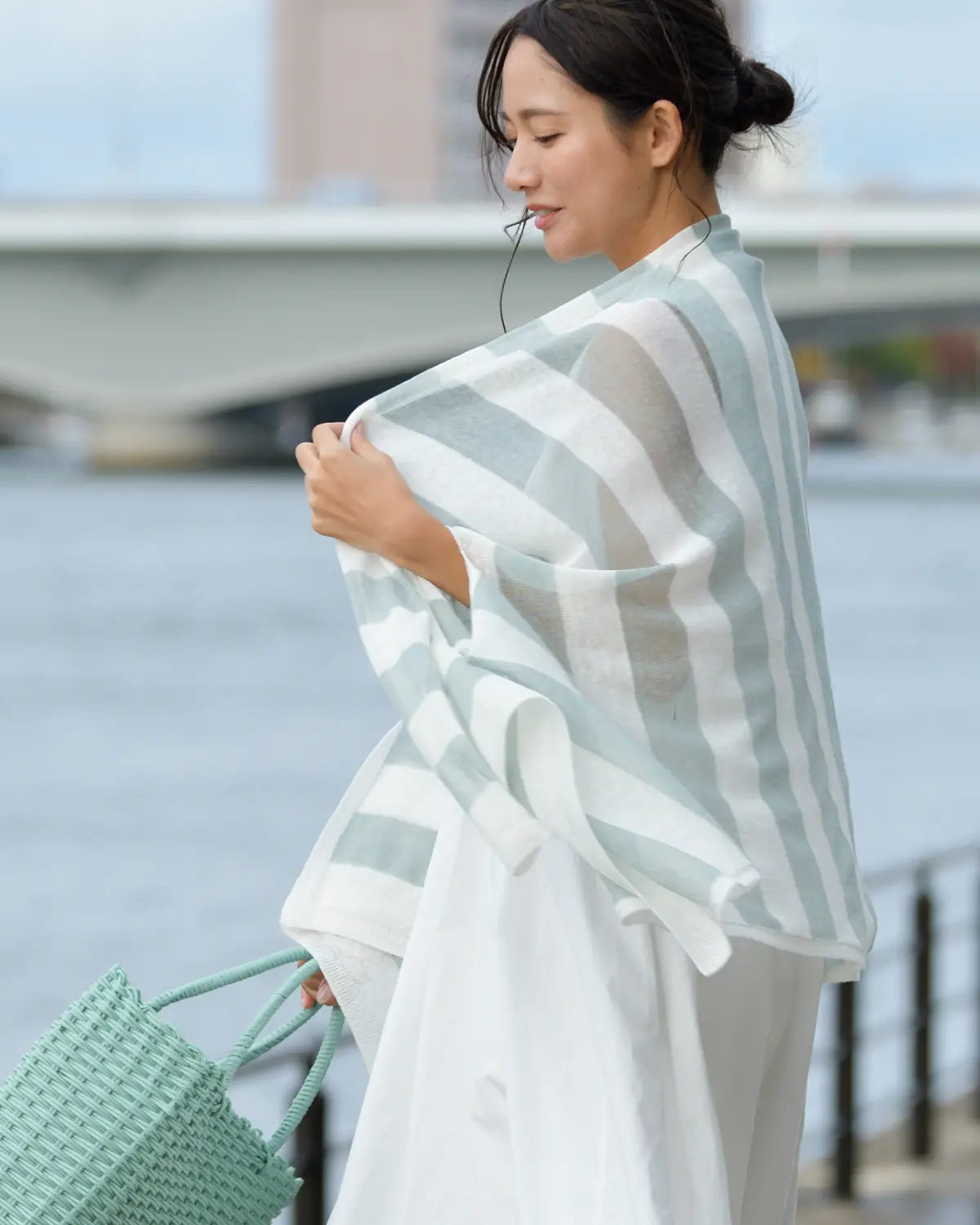 モデル身長:167cm#カラー_22 ホワイト×アクアグリーン