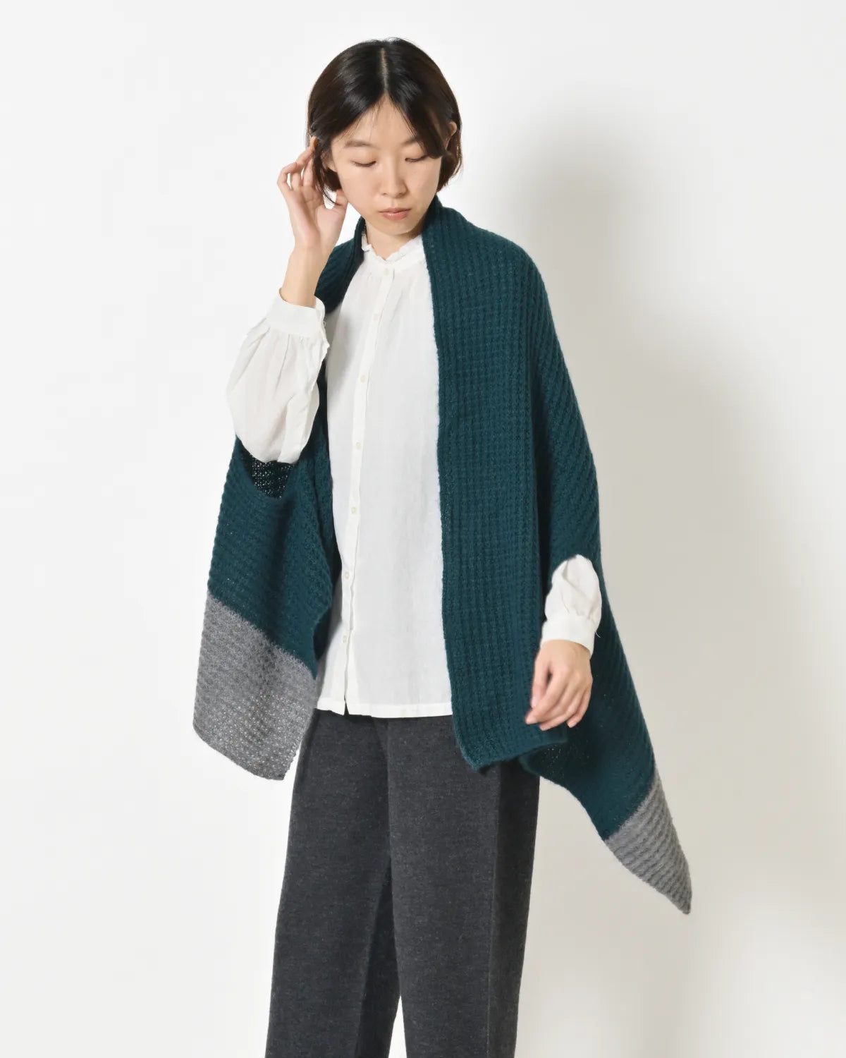 モデル身長:165cm#カラー_27 ブルーグリーン×アッシュグレー