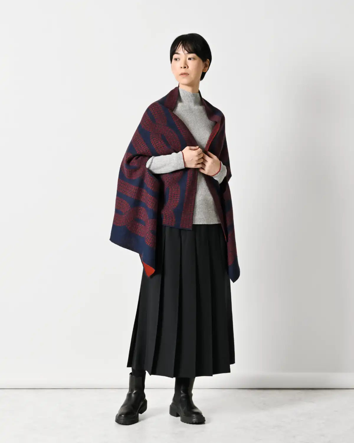 モデル身長:169cm#カラー_06 ネイビー×カーマイン