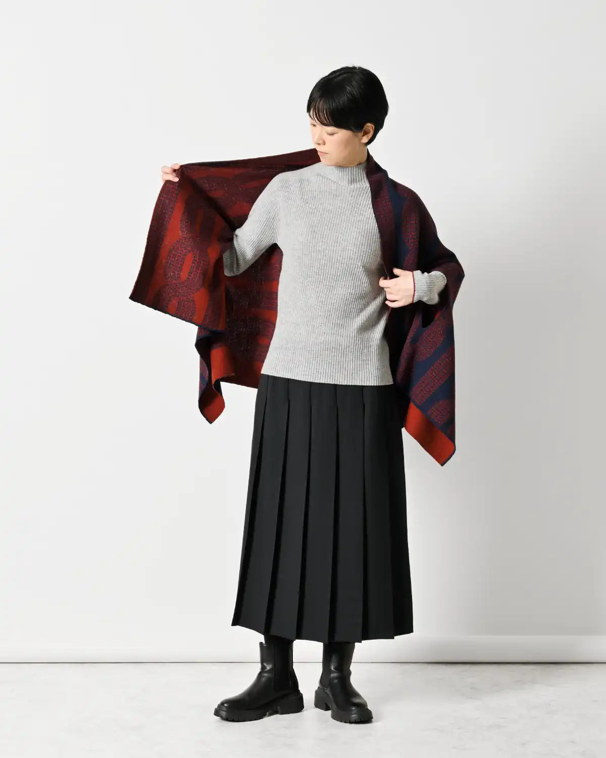 モデル身長:169cm#カラー_06 ネイビー×カーマイン