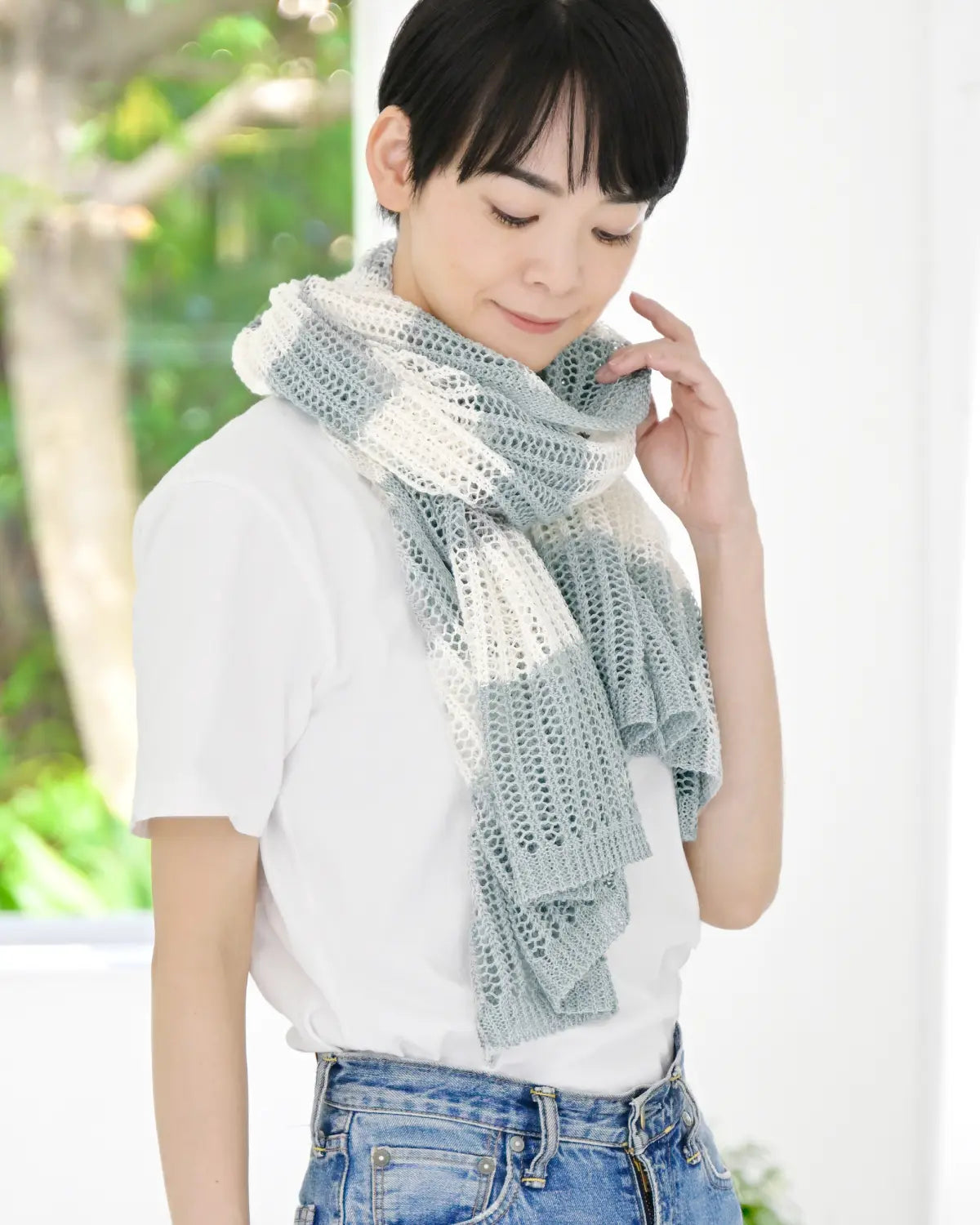 モデル身長:169cm#カラー_01 ペールシルバー×ホワイト