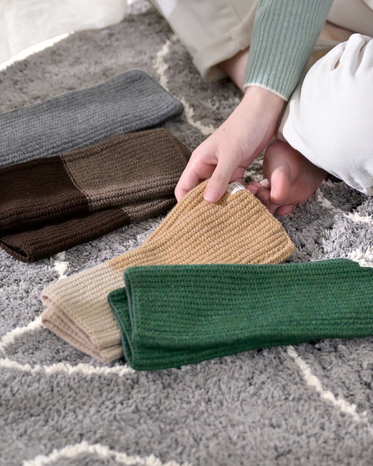 のびるニットレッグウォーマー 厚手ウール