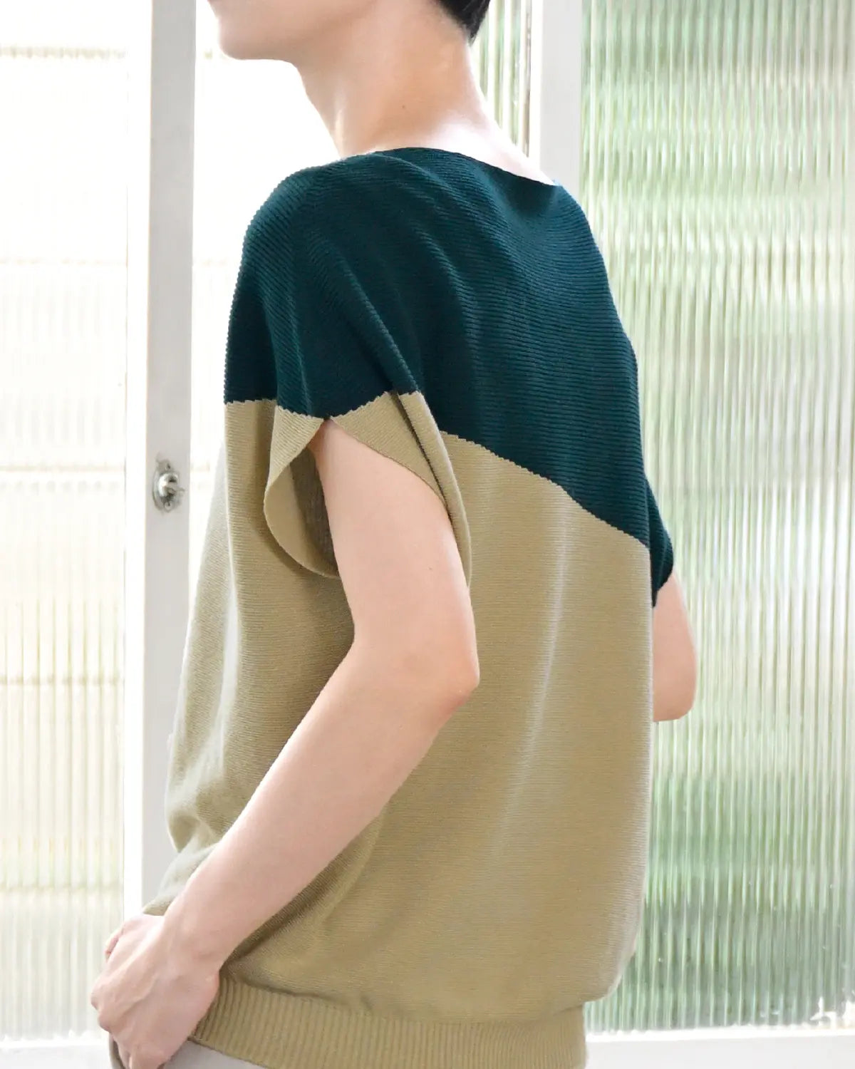 モデル身長:169cm#カラー_07 ブルーグリーン×ベージュ