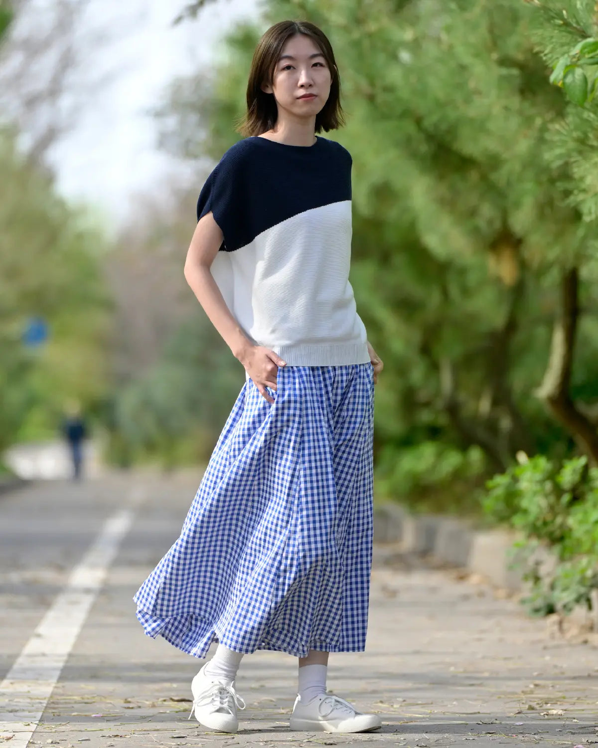 モデル身長:165cm#カラー_06 ネイビー×ホワイト