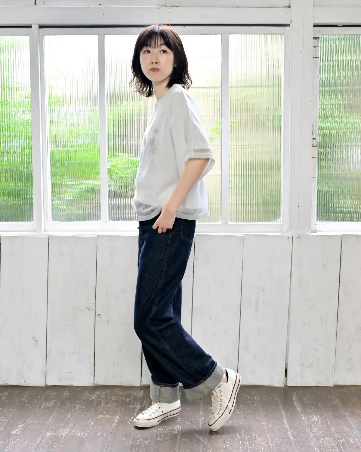 モデル身長:165cm#カラー_01 ホワイト