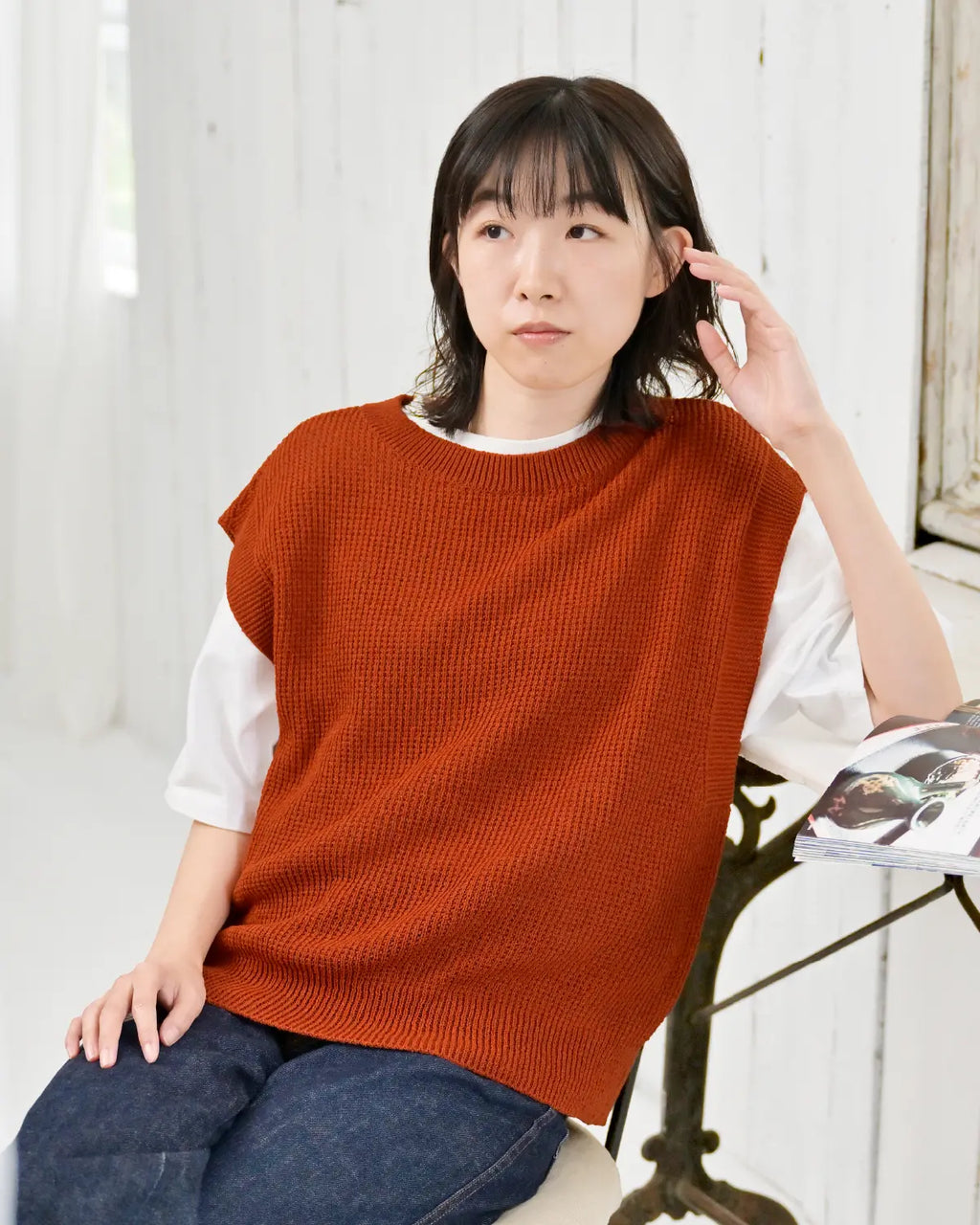 ゆったりベスト 洗える和紙 | SAIFUKU -snow country knit- サイフク