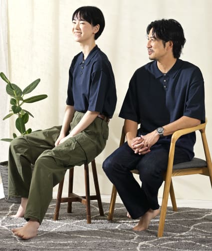 ポロ衿プルオーバー