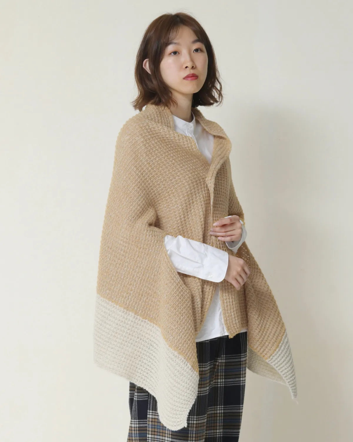 モデル身長：165cm#カラー_02 ベージュ×ホワイト