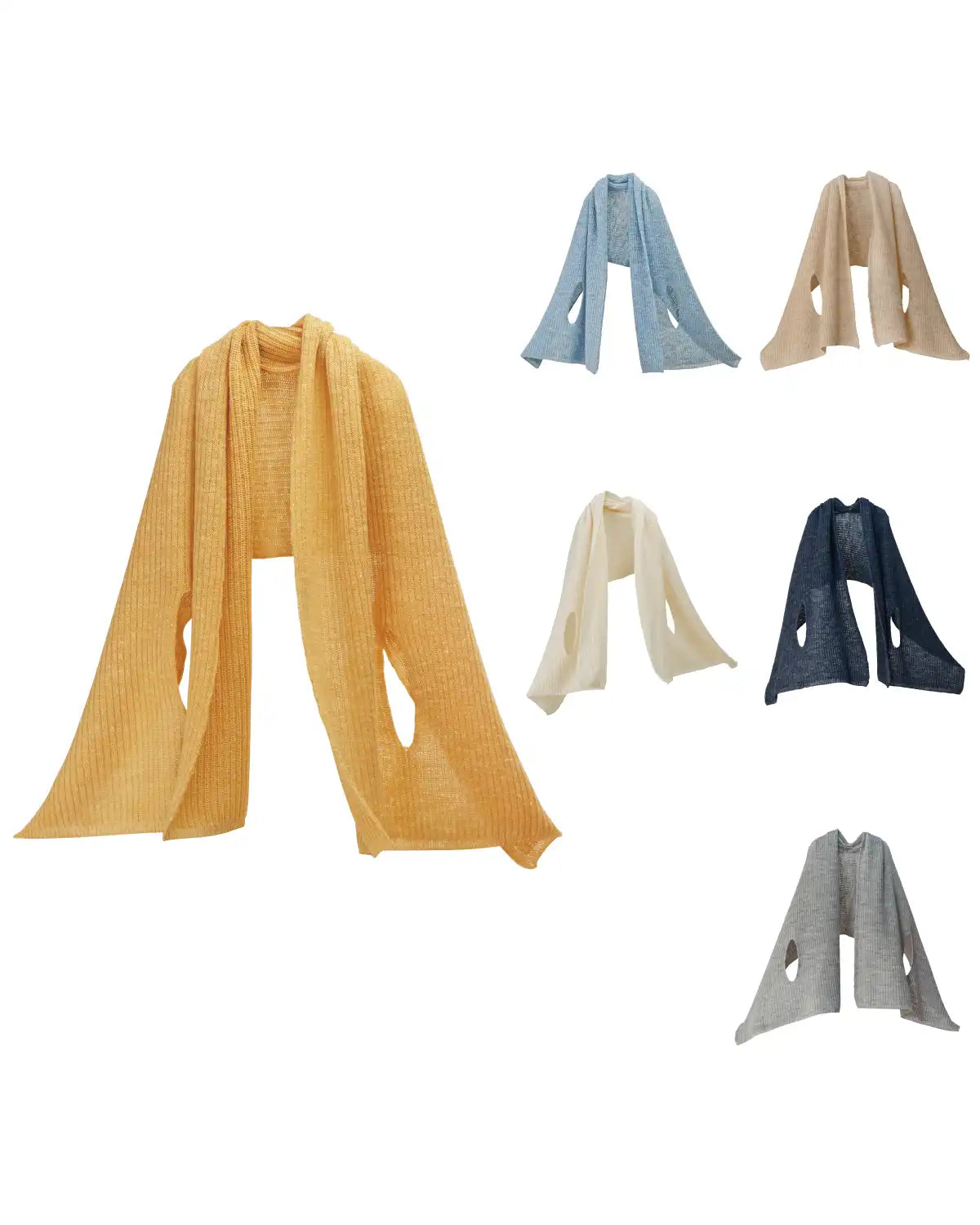 【Autumn Sale】ストールポンチョ ふくらみのあるウールリネン