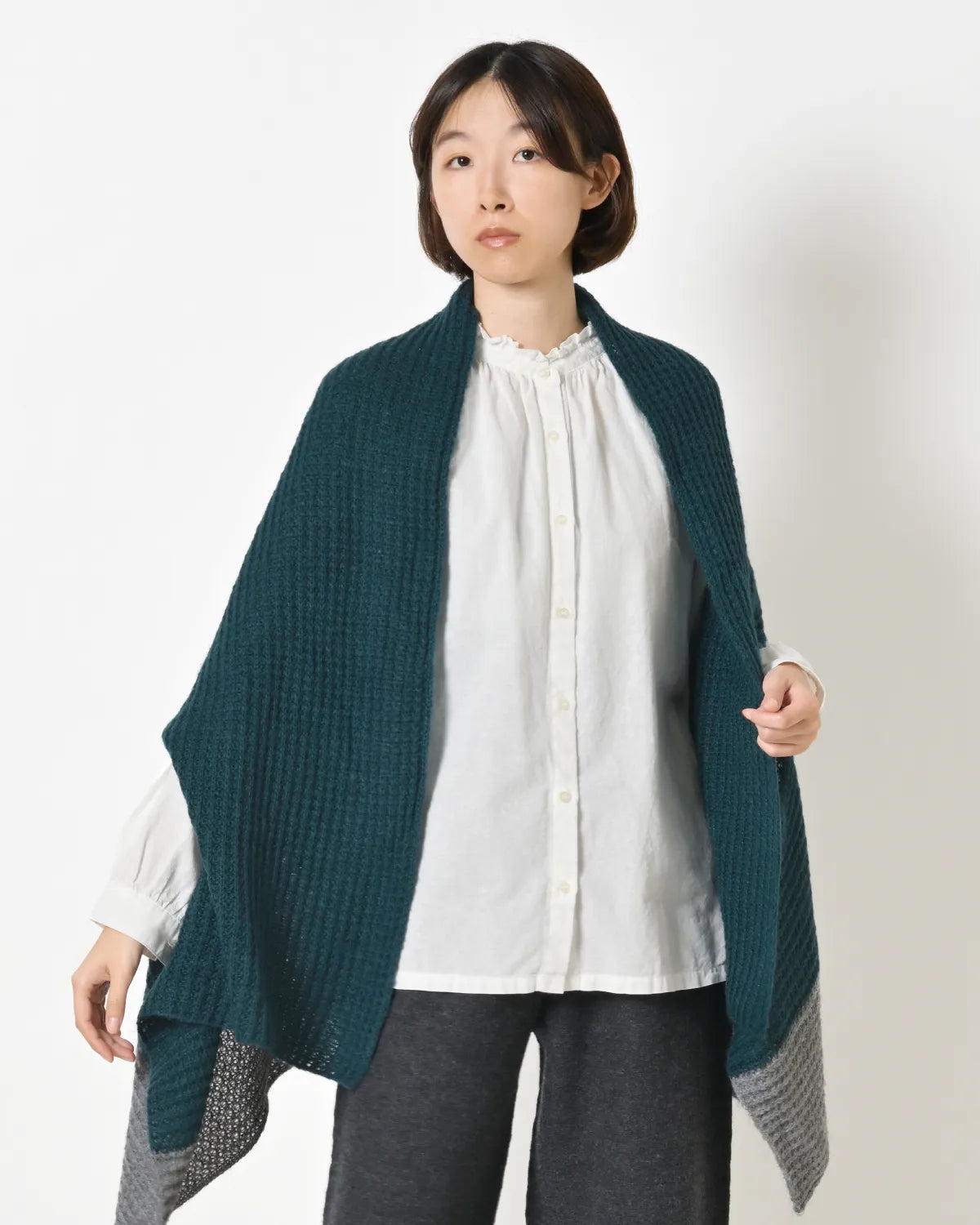モデル身長：165cm#カラー_27 ブルーグリーン×アッシュグレー