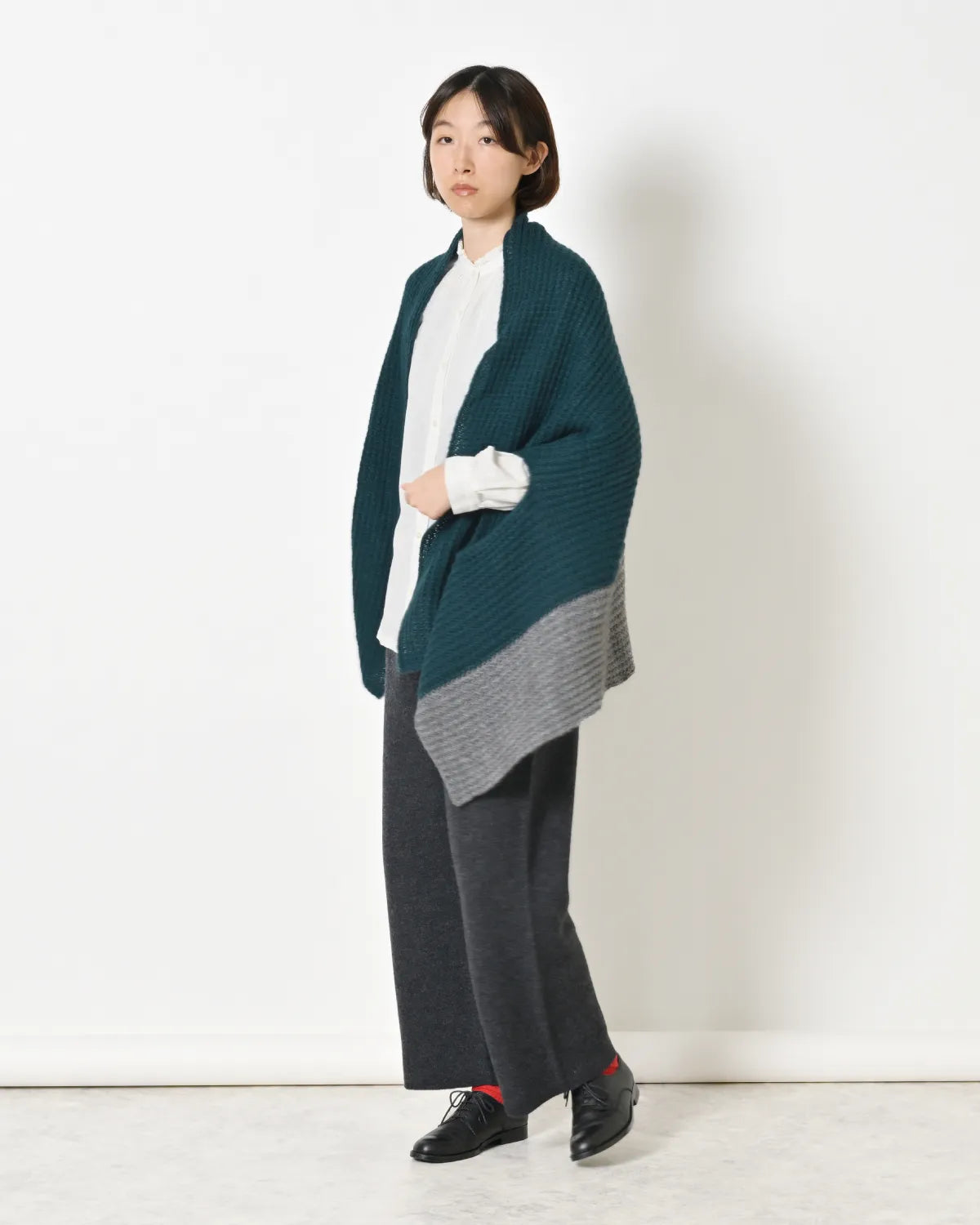 モデル身長：165cm#カラー_27 ブルーグリーン×アッシュグレー