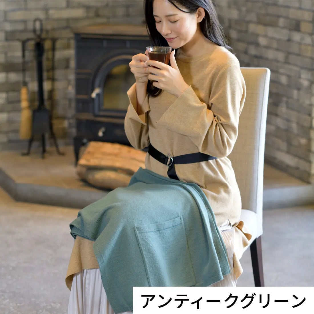 モデル身長：167cm#カラー_03 アンティークグリーン