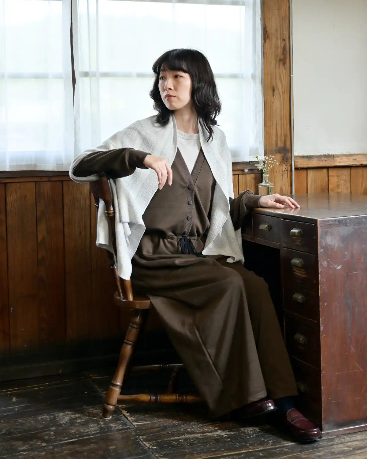 モデル身長：165cm#カラー_09 ライトグレー×ホワイト