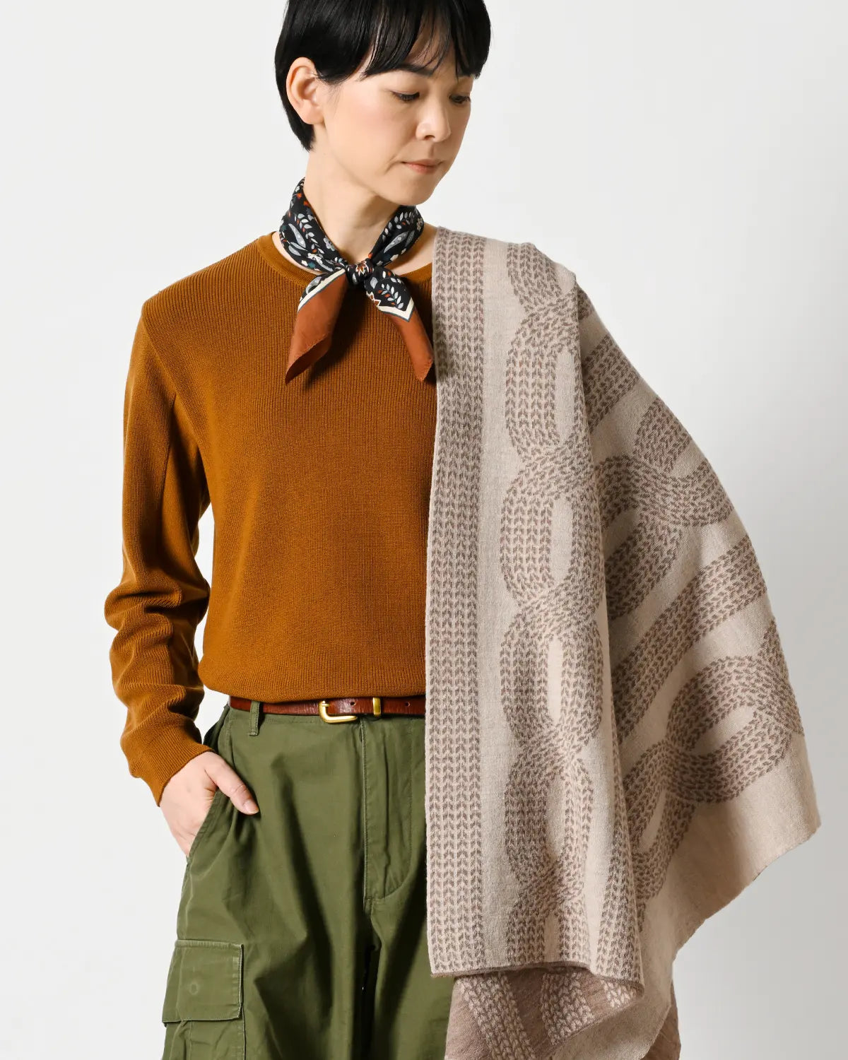  モデル身長：169cm#カラー_08 モカ×ベージュ