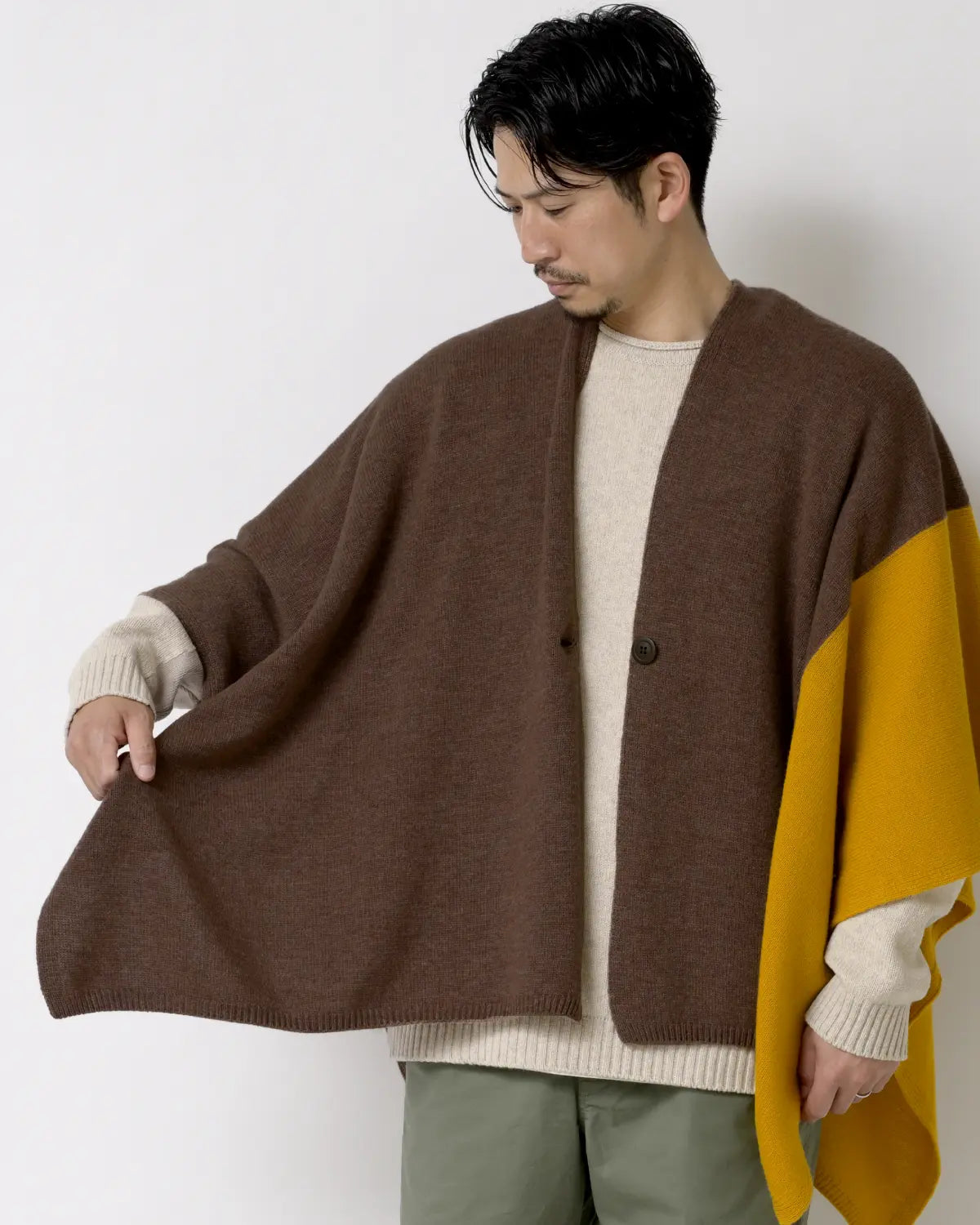 モデル身長：172cm#カラー_01 キャメル×マスタード