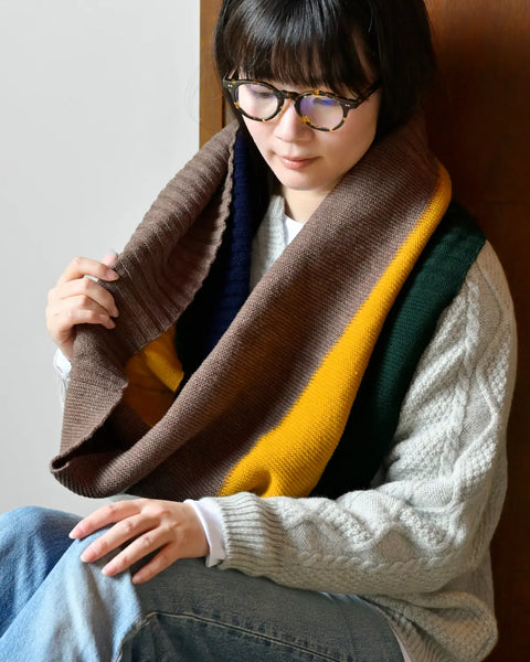 スヌード ツートンカラー ガーター編み | SAIFUKU -snow country knit