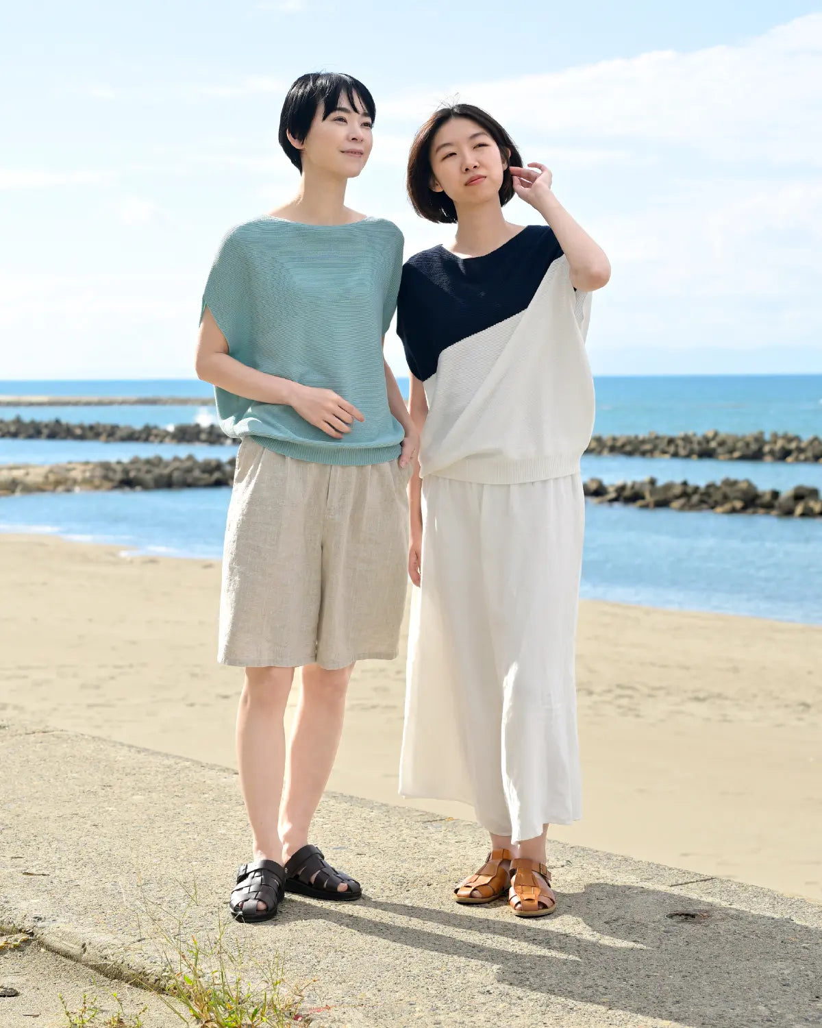 二の腕が気にならないプルオーバー 綿麻