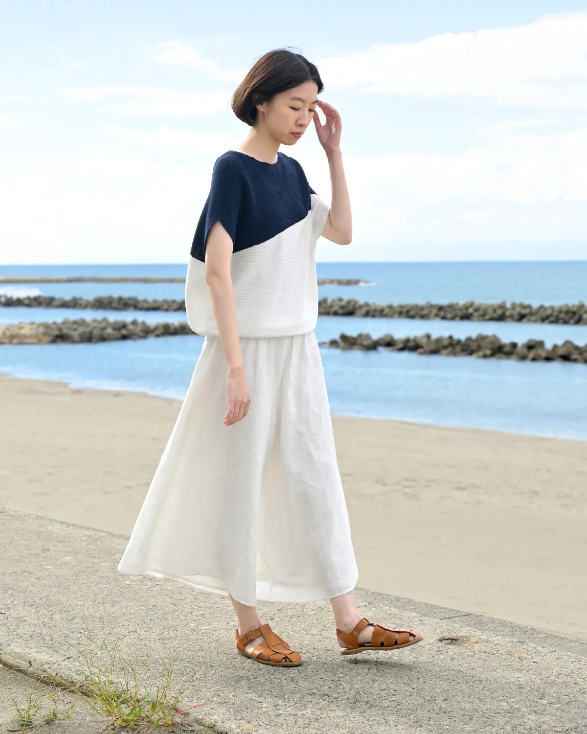 モデル身長：165cm#カラー_06 ネイビー×ホワイト