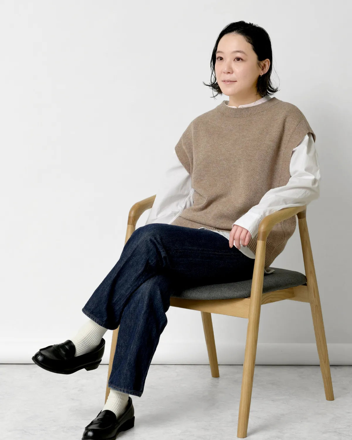 モデル身長：155cm#カラー_02 ベージュ