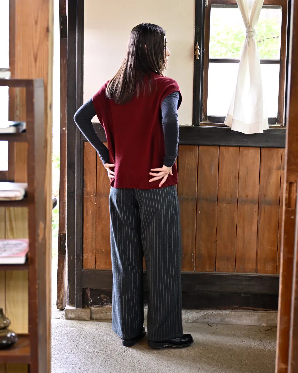 モデル身長：163cm#カラー_04 エンジ