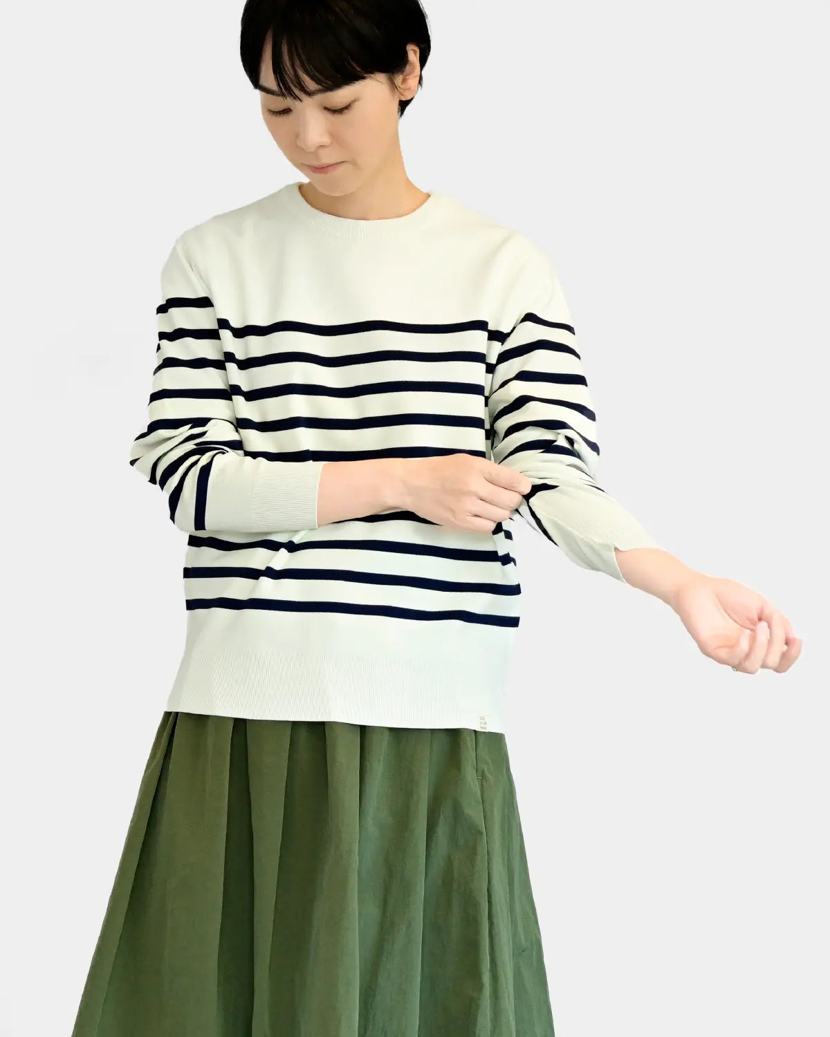 モデル身長：169cm#カラー_01 ホワイト×ネイビー