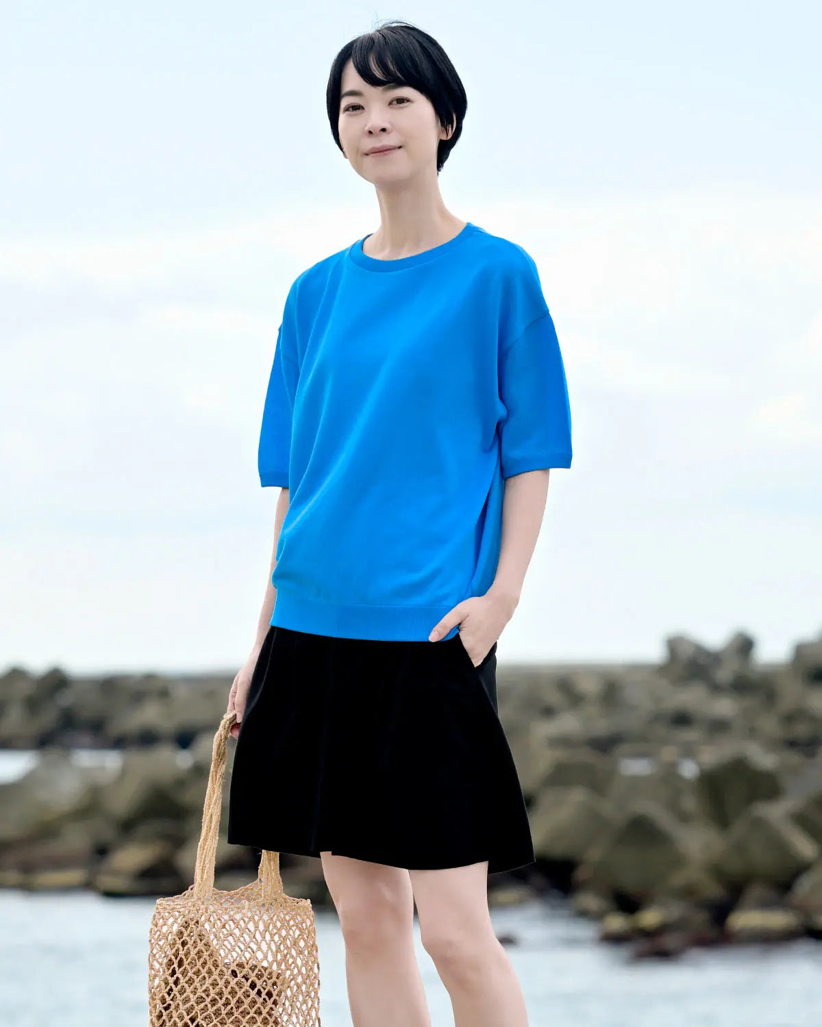 モデル身長：169cm#カラー_04 シアンブルー