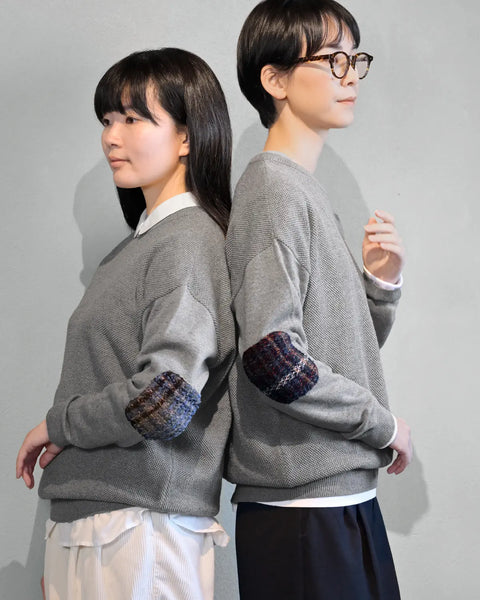 チェック柄エルボーパッチプルオーバー | SAIFUKU -snow country knit