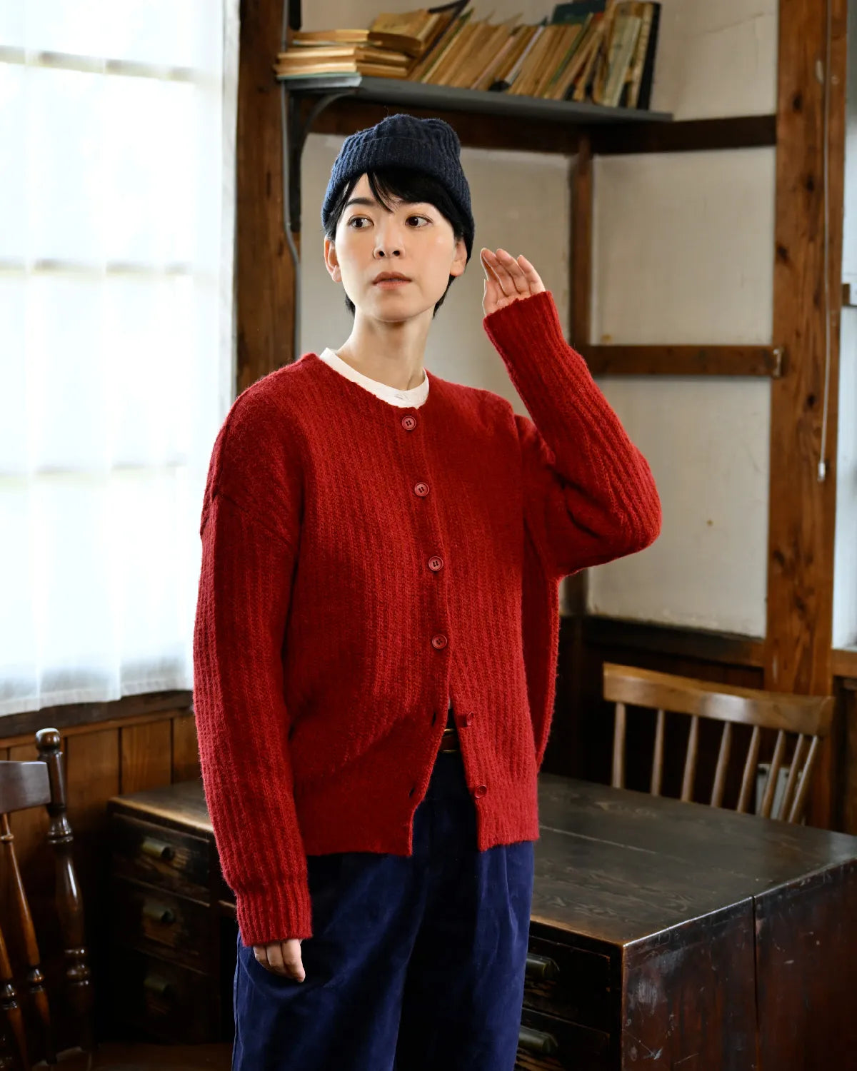 畦編みゆったりカーディガン | SAIFUKU -snow country knit- サイフク
