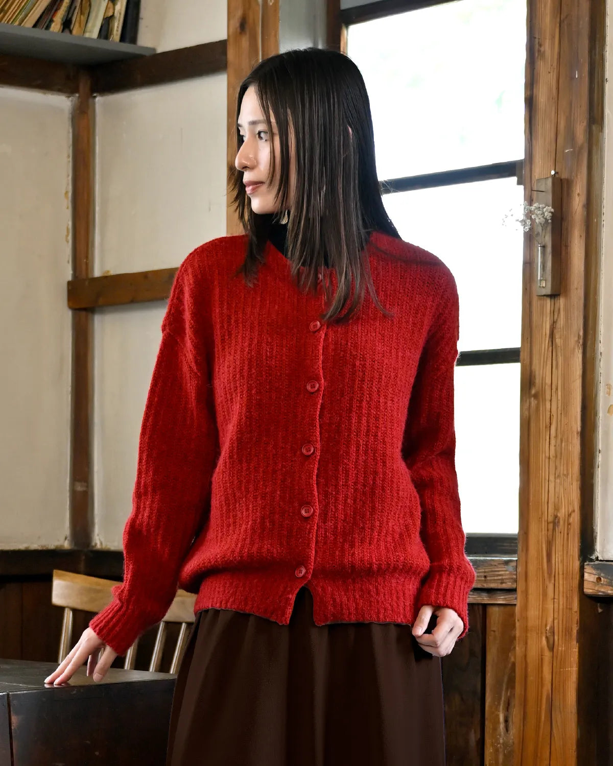 畦編みゆったりカーディガン | SAIFUKU -snow country knit- サイフク