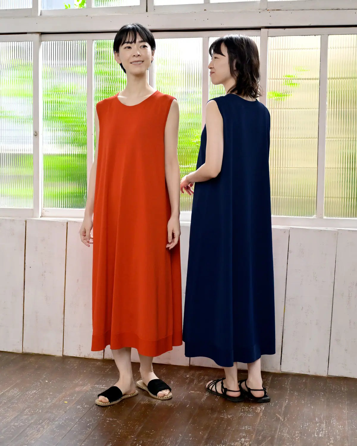 ノースリーブワンピース 着心地のいいストレッチ
