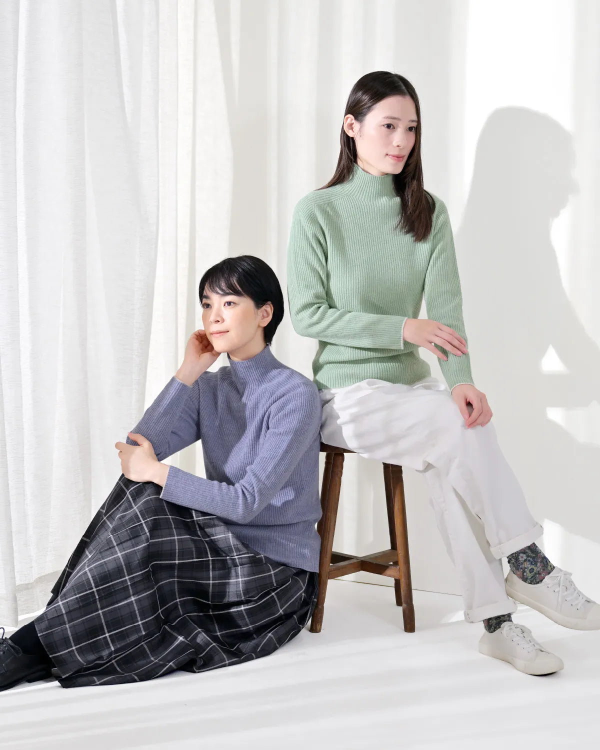 リブ編みプルオーバー ウールカシミヤ
