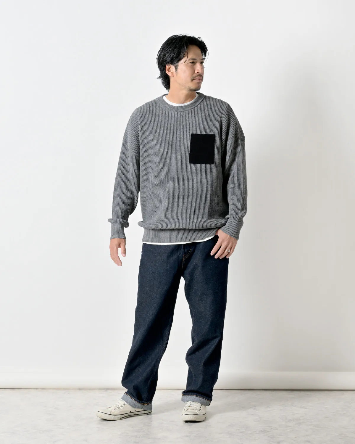 メンズMサイズ モデル身長：172cm#カラー_03 グレー（ブラック）