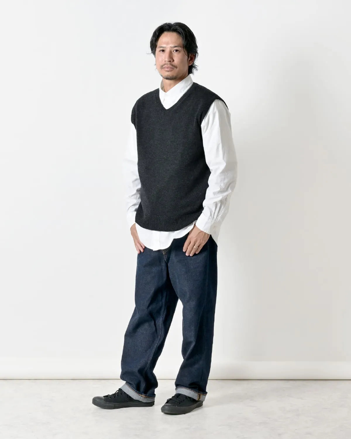 メンズLサイズ モデル身長：172cm#カラー_03 チャコール