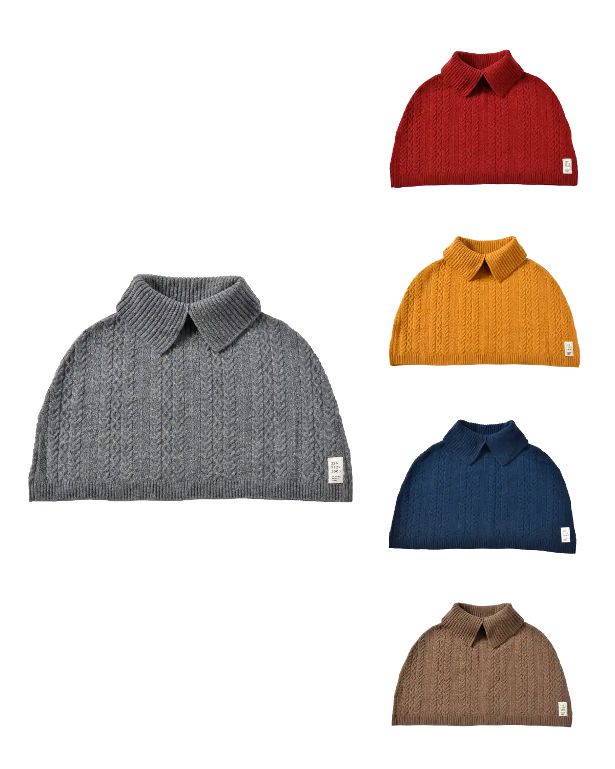 【Autumn Sale】ケーブル編みケープ ウール100%
