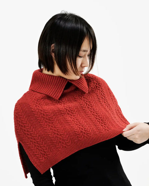 tricot COMMEdesGARÇONS archive 手編みニットケープ ケーブル編みケープ ウール100% | SAIFUKU -snow country knit