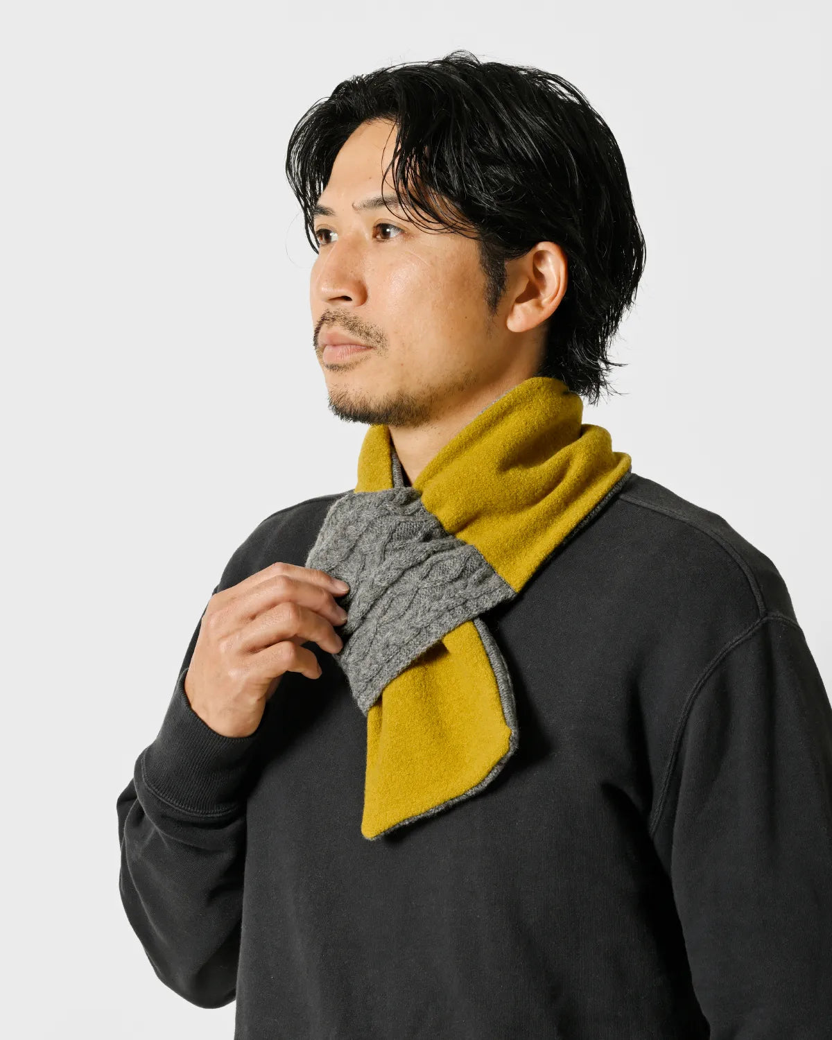 モデル身長：172cm#カラー_03 グレー×サフラン