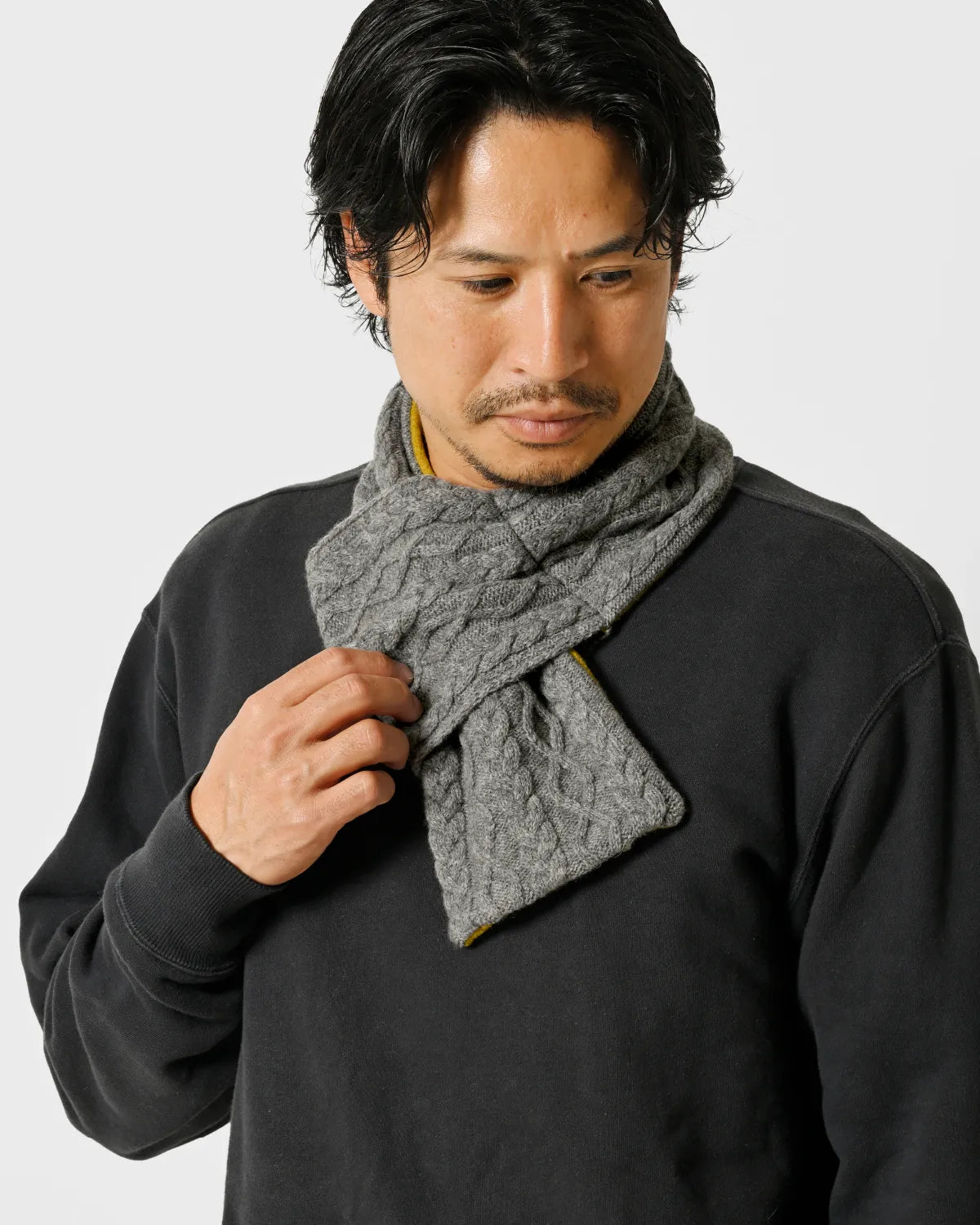 モデル身長：172cm#カラー_03 グレー×サフラン