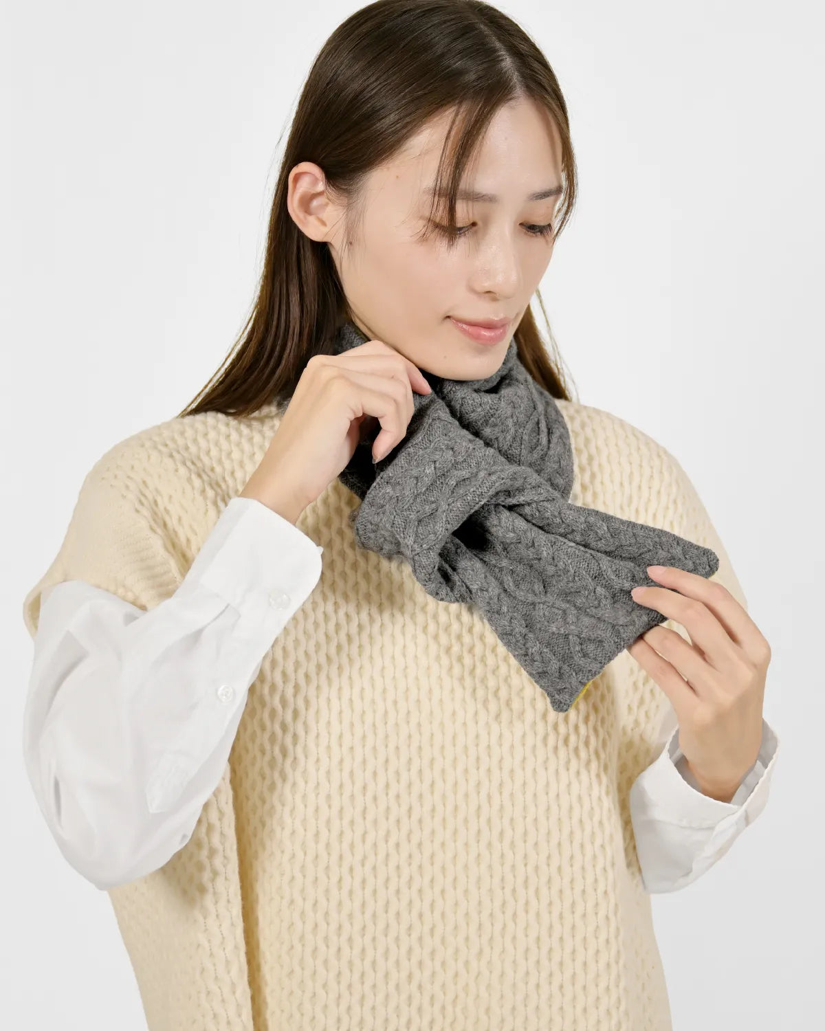 モデル身長：163cm#カラー_03 グレー×サフラン