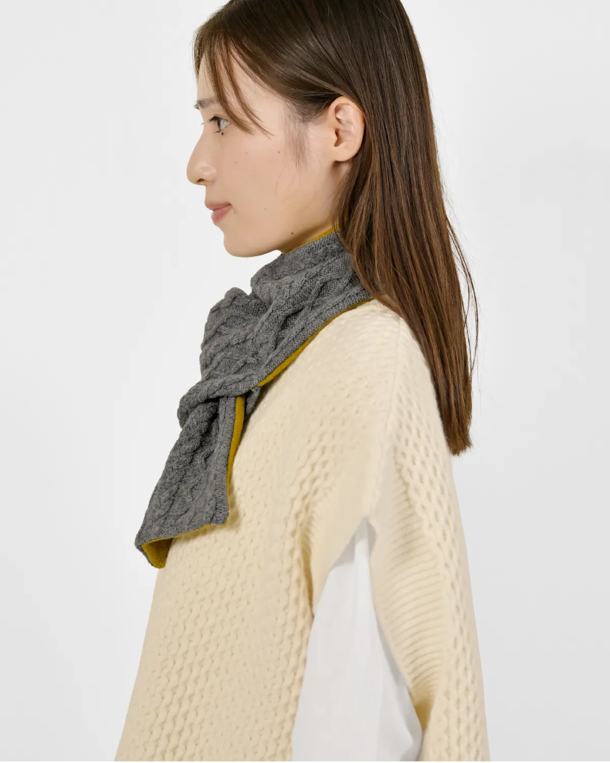 モデル身長：163cm#カラー_03 グレー×サフラン