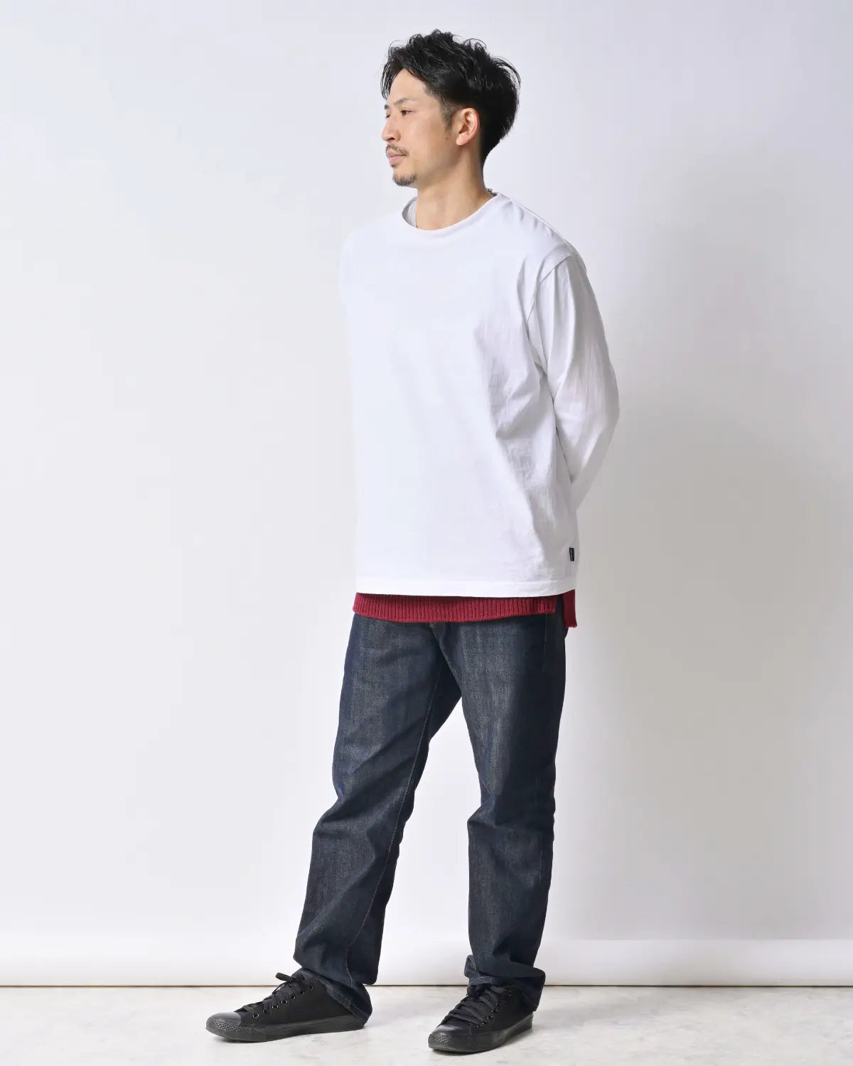 モデル身長：172cm#カラー_01 エンジ